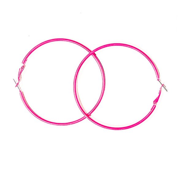 Hoop earrings [ Hot Pink ] - Picture 3 of 3